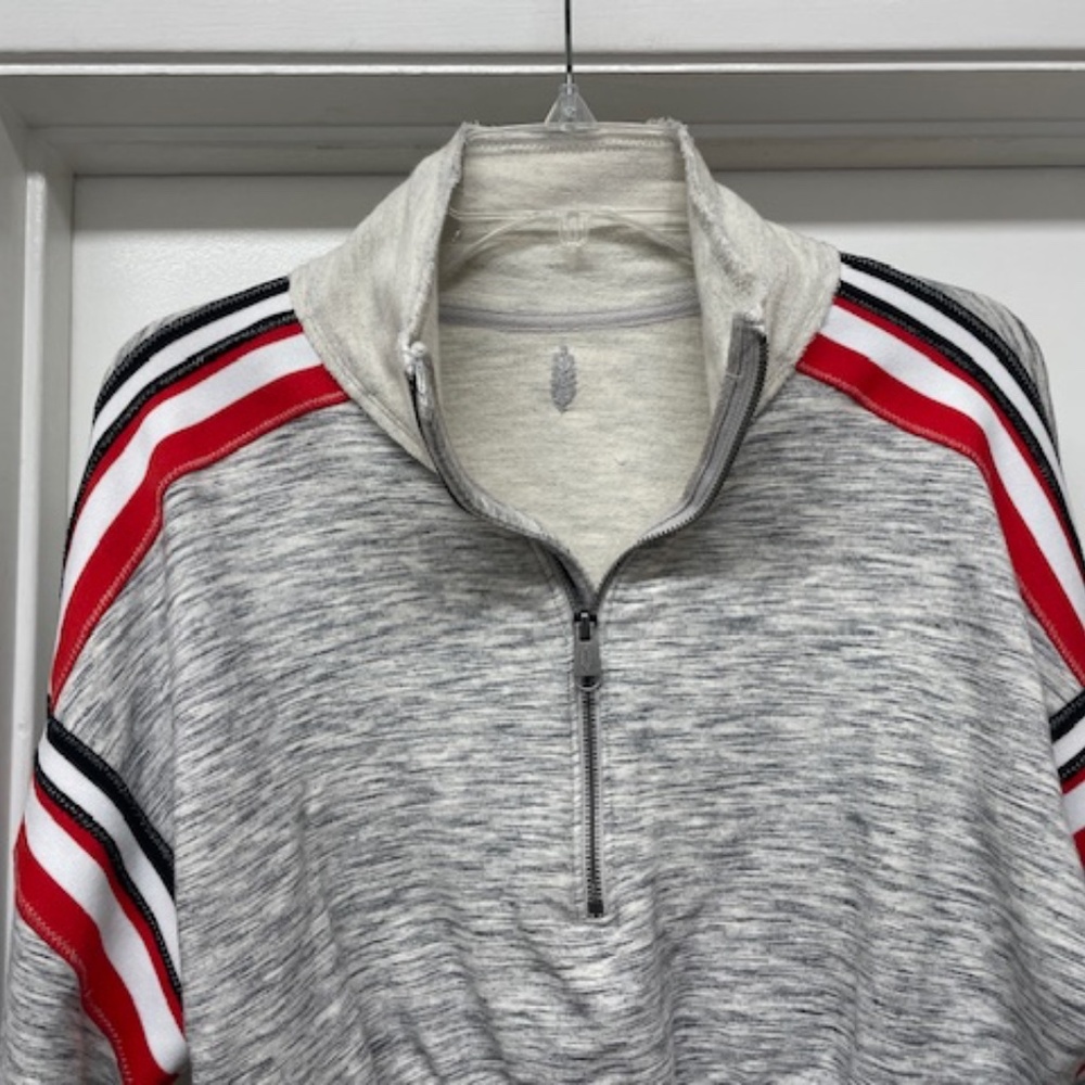 FP Movement Free People Getting My Vibe Crop Sweatshirt Gray Zip Retro - Picture 4 of 11